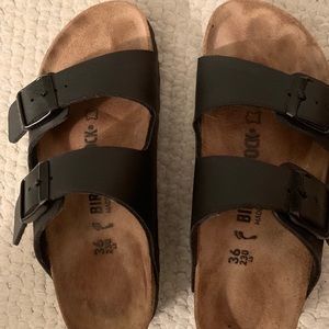 Barely worn black Birkenstock sandals